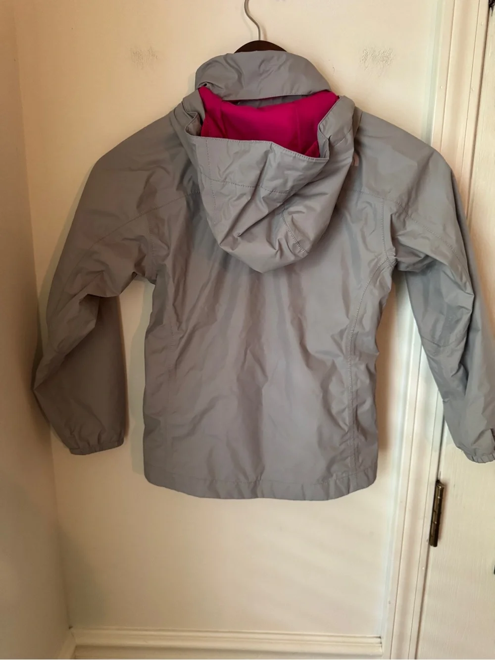 The North Face Girls Hooded Windbreaker Jacket - Gray
